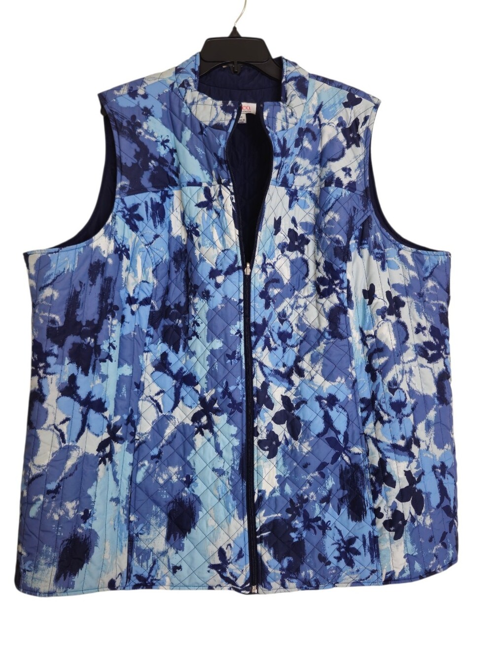D & CO Shades Of Blue Quilted Winter VEST Size 3X